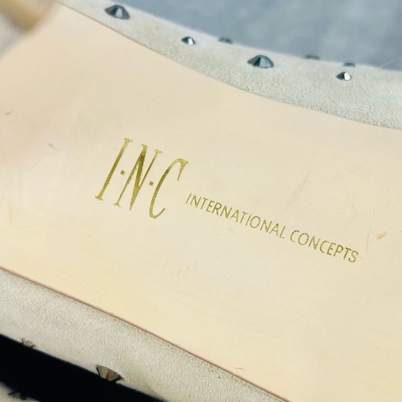 INC International Concepts Beige Peep-Toe Heels with Studded Rhinestones 11M - Picture 8 of 12